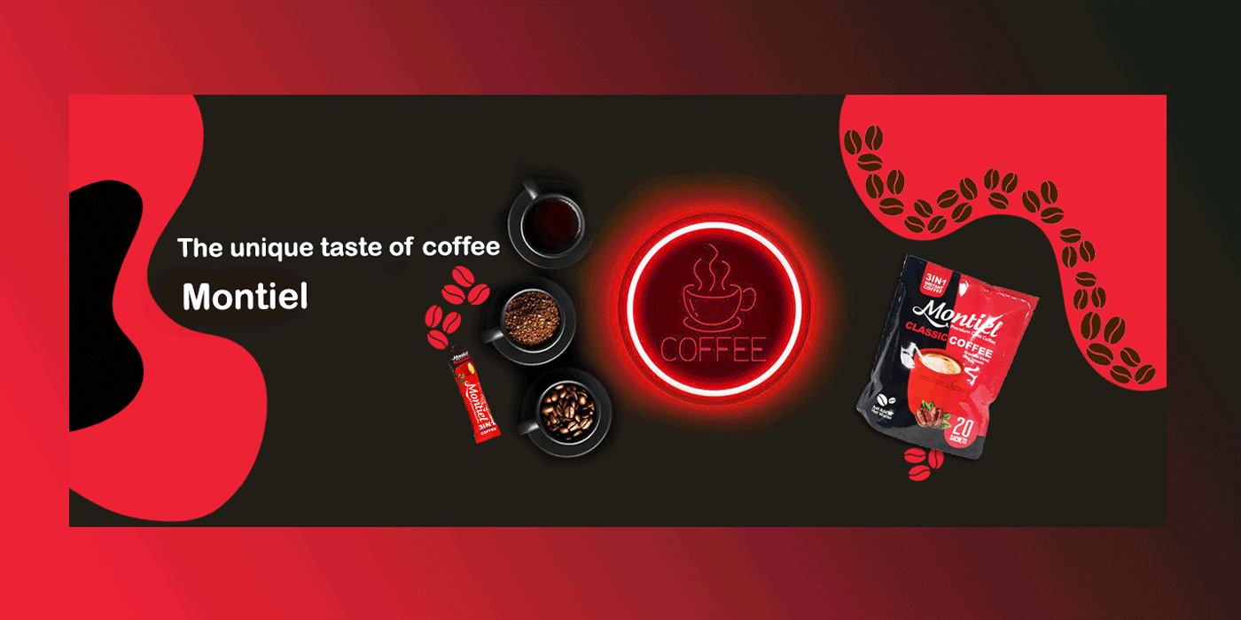 Coffee Banner banner design branding coffee dark design gif graphic design neon neon effect red slider ui