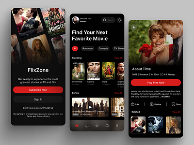 Movie App applicationdesign movieapp ui uidesign uiux userexperience userinterface uxdesign visualdesign webdesign