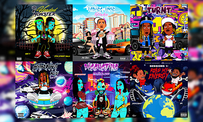 Cartoon Illustartions advertising album cover albumc cover animation art banner cartoon cartoon character cd cover design flyer graphic design illustration illustrator logo mixtape cover photoshop poster vector