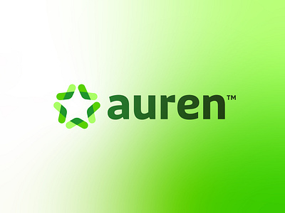 auren - logo design auren brand identity design branding creative logo creative logo design freelance logo design green jeroen van eerden logo modern logo neon saas spark star startup talent tech visual identity design vivid web3