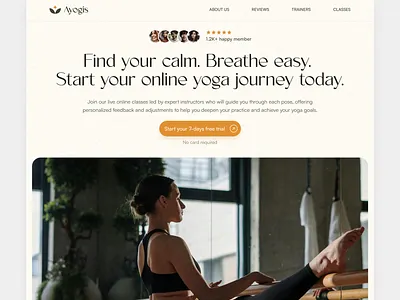 🌿 Ayogis - Yoga Course Online Website aestheticweb cleanui conversionoptimization cro designinspiration hero concept hero exploration landingpagedesign minimalistdesign ui webdesign yogawebsite