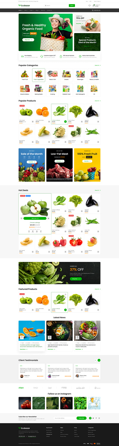 Shopery-organic e-commerce website animation app design figma ui ux website