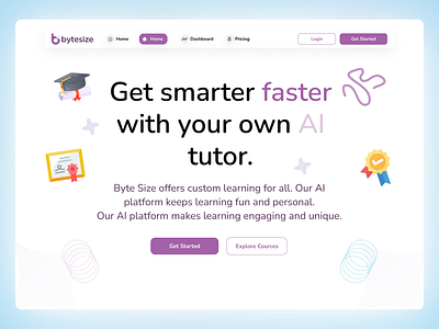 AI Learning Platform ai education ai learning aritificial intelligence chatgpt coursera dashboard digital education e learning educational platform landing page language learning learning management system learning platform online course online learning app online school remote learning uiux web design website design