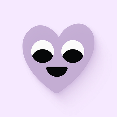 A joyful heart 💜 character drawing eyes heart herz illustration lilac procreate purple