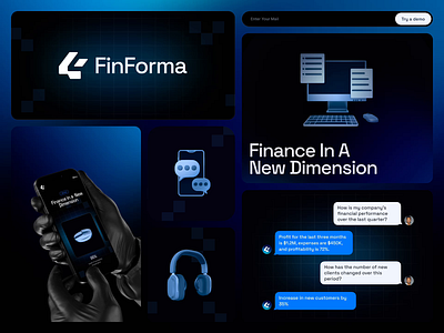 FinForma - Logo & Brand Identity Design for FinTech Startup 3d 3d icons animation blue brand book brand identity branding crypto defi fintech graphic design ios logo logomark logotype mobile saas startup startup logo web3