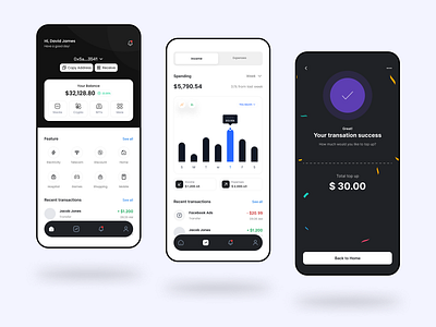 Monee E-Wallet Mobile App bank app banking app crypto app design e wallet electricity ewallet app figma finance fintech interface mobile app nfts payment app stock transaction transaction app ui ux wallet