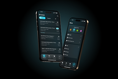 Modern Glassmorphism UI for Police Scanner appdesign blureffect creativedesign darkmode darkui designinspiration frostedglass futuredesign glassmorphism glassmorphismui minimalui mobileui moderndesign modernux neumorphism policescanner radioapp scannerapp sleekdesign uitrends