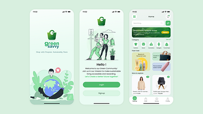 Green Savvy - Shop with purpose, Sustainably yours app branding design figma interface design ui ux