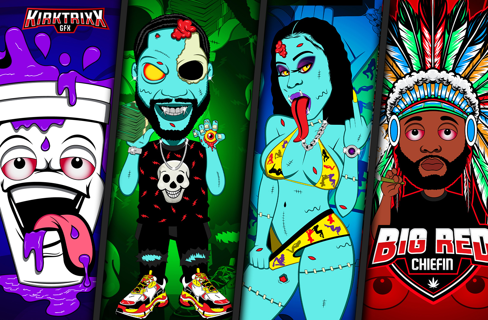 Example of Mascot Logo, Caricatutre And 3D Logo