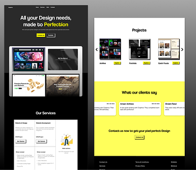 Graphivo - Agency Website UI figma landing page ui ui ui design uiux user experience user experience design user interface design website design wireframe wireframing
