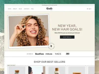 Remilia Hair – Retreat-Inspired Web Design Concept beauty clean fun hair care homepage personal care playful ui design website design