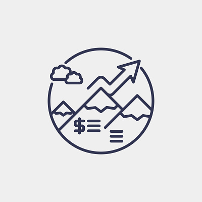 Risk Free Benchmark icon design finance graph graphic design icon illustration logo mountain vector