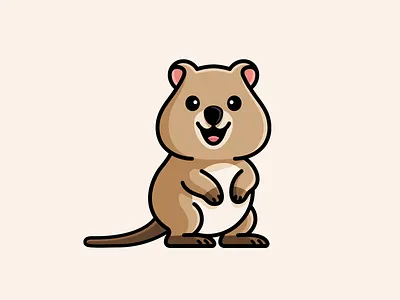 Quokka Mascot adorable animal australia cartoon chibi children chubby cute mascot cute quokka funny happy illustration learning lovely mascot quokka rodent school smiling student