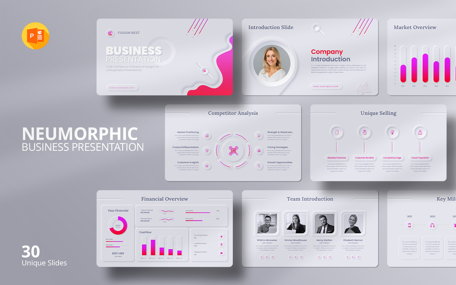Neumorphic PowerPoint Presentation elegant design