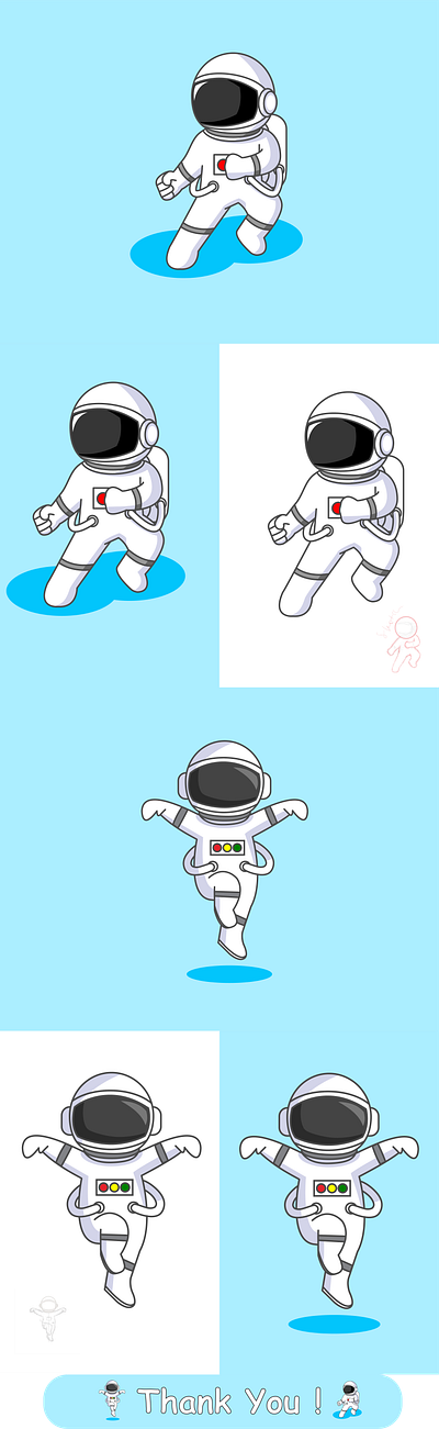 Cute Astronaut doing Kung fu Pose action astronaut cartoon cute helmet kid kung fu space spaceman spacesuit universe