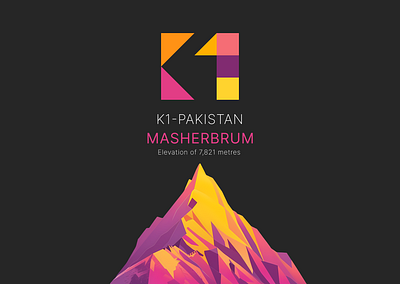 K1 Masherbrum Logo concept design illustration logo