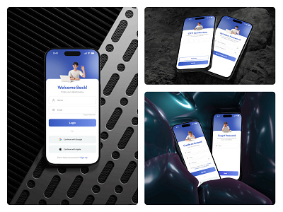 Login, Register, Forgot Password design mbile app ui ux