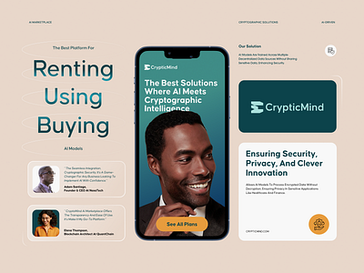 Visual identity for CrypticMind 🔐 ai app artificial intelligence brand identity branding crypto cryptography cybersecurity design finance healthcare identity illustration machine learning mobile app