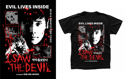 (COMMISSION WORK) I SAW THE DEVIL (2010) T-SHIRT DESIGN 2 album cover alternative movie poster artwork cover art design film poster graphic design graphic poster horror movie i saw the devil illustration kim jee woon korean movie movie poster music art poster art poster design shirt design t shirt design