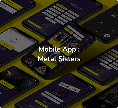 Metal Sisters : Mobile App for women musicians app music product design ui ux