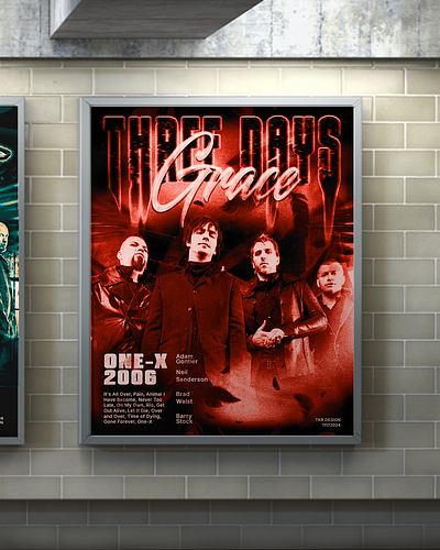 Three Days Grace - Borguinho Styled Poster graphic design