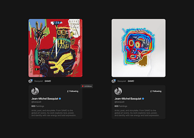 Social media profile UI app design blog page brand design branding contact page creative logo design graphic design illustration landing page logo design music app social media ui ui design user interface design ux web design website design