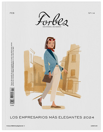 Forbes Magazine Womens Wear editorial fashion illustration magazine mid century print retro vintage womens