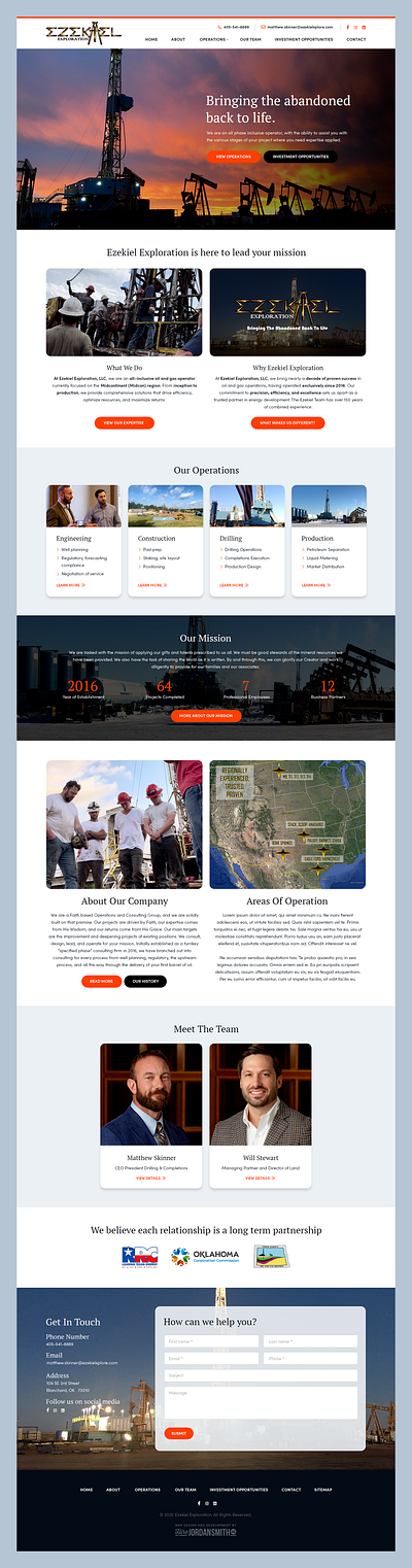 Ezekiel Exploration // Web Design construction drilling engineering exploration oil gas oil gas operation service company web design