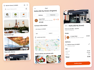 Restaurant Aggregator Service - Get Order 🍟 appui cafe deliveryservice food fooddeliveryapp foodordering foodtech mobile app mobileappdesign mobilefirst moderndesign posintegration restaurant restaurantapp typography ui uiux uxtrends