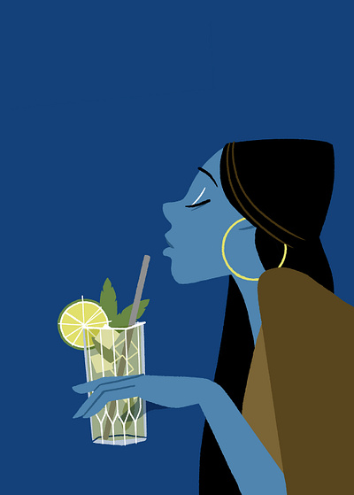 Madison Blue 60s cocktail editorial illustration japan print retro vintage