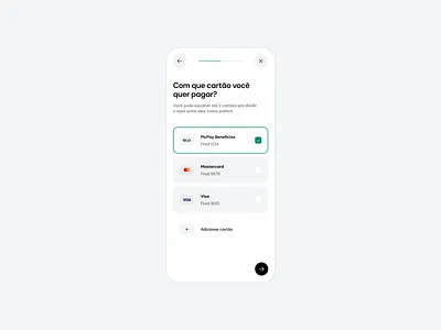 PicPay App - Card Selection