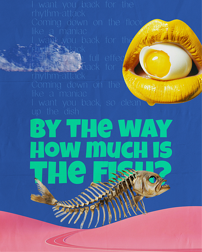 how much is the fish? graphic design poster