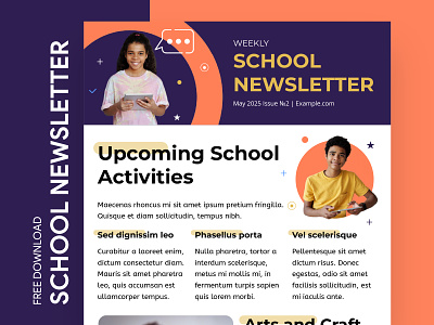 School Upcoming Events Newsletter Free Google Docs Template academy design doc docs document free google docs templates free template free template google docs google google docs newsletter newsletter template newsletter templates newsletters preschool school school newsletter template templates word