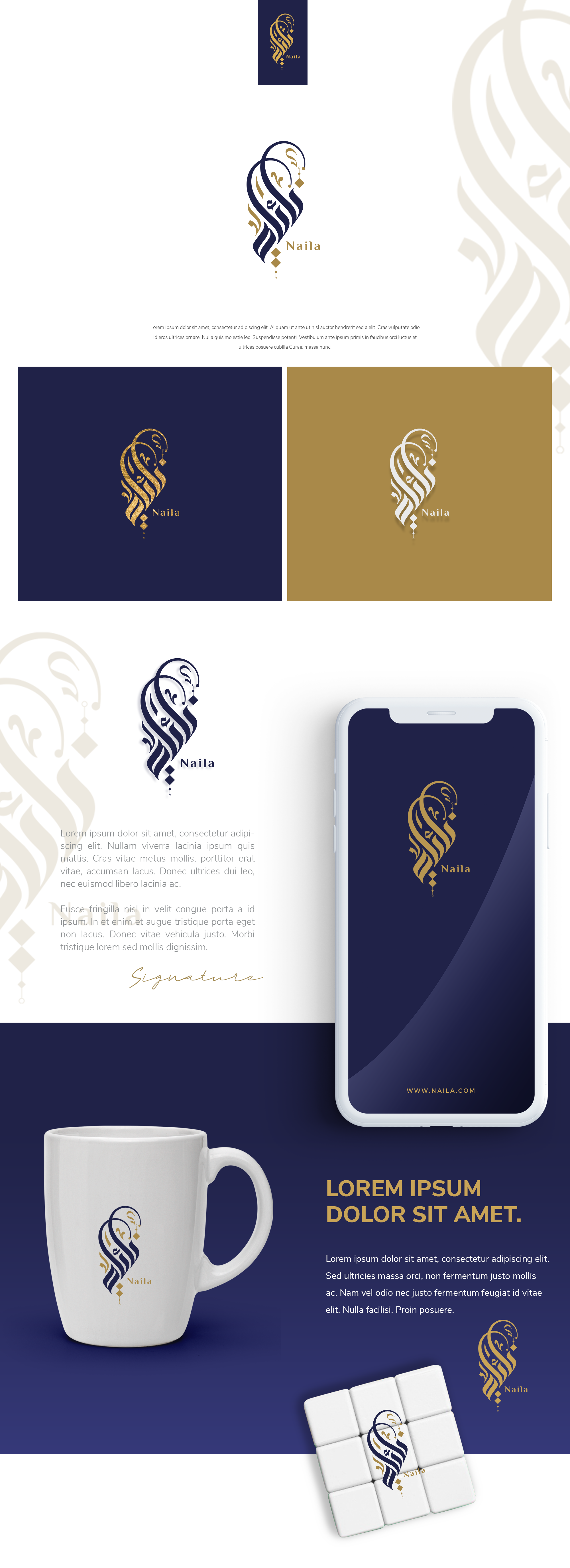 Naila Name logo design - arabic calligraphy logo design arabic calligraphy logo design arabic logo brand and identity branding logo logo design branding