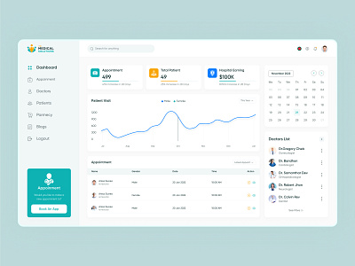 Medical Admin Dashboard admin admin dashboard analytics app appointment chart dashboard dashboard ui design doctor healthcare management medical medical dashboard medical design medicine patient schedule ui webdesign