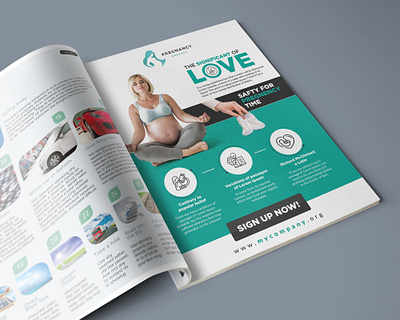 MAGAZINE AD advertisement branding child design flyer flyer design graphic design magazine magazine ad newborn newspaper newspaper ad pregnancy promotional flyer woman woman care