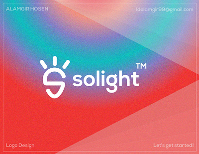 Solight (Solar Light) Logo Design branding bulb flickering gradient graphic design icon lamp ldalamgir lettering light lightbulb logo logo design logos logotype modern renewable energy solar sun vector