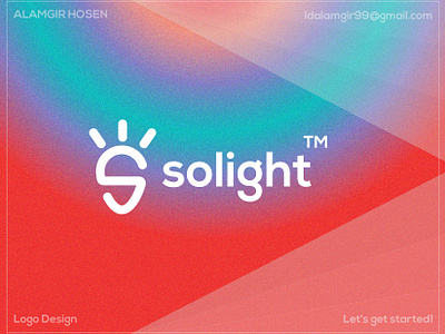 Solight (Solar Light) Logo Design branding bulb flickering gradient graphic design icon lamp ldalamgir lettering light lightbulb logo logo design logos logotype modern renewable energy solar sun vector