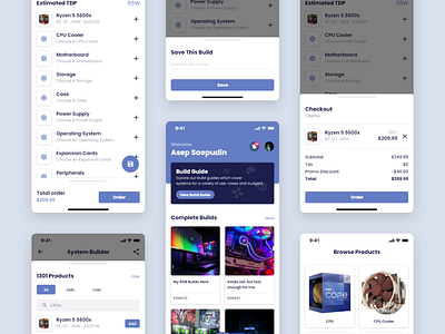 PC Builder Mobile App app design mobile app mobile design ui ux