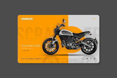 Scrambler Landing Page Concept adobe xd design figma graphicdesign interaction landing page landing page design minimalist design ui ui components ui design ui designer ux design web web design web ui website website design