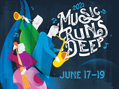 Elkhart Jazz Fest - Poster 2022 animation design drawing festival illustration illustrator indiana jazz music poster typography vector