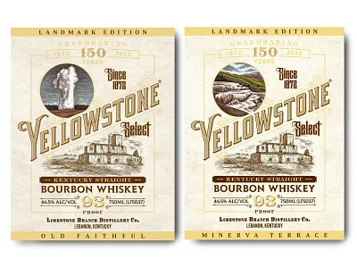 Yellowstone 150th Anniversary rendered by Steven Noble artwork branding design engraving etching graphic art illustration ink line art logo scratchboard steven noble