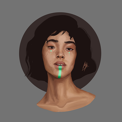 Teal Bust characterdesign design graphic design illustration photoshop