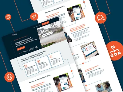 Emergency Alert Radical Design | Landing Page disaster recovery and prevention