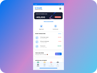 Loan App Screen app figma ui ux web