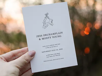 Lakehouse Wedding Invitations design farmhouse farmvibes graphic design hockey illustration invitations marriage print printdesign skates traditional wedding weddinginvites
