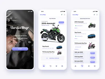 ServiceMngr : Vehicle service managing app app application bike bike service car car service design logo service servicing ui ui ux ux visual visual design web website