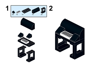 Lego Piano afol challenge instructions lego minimalist moc piano