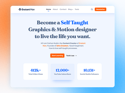 Minimal Website Landing Page design - Hero Section blue home page clean website minimal ui ux website website hero section