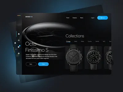 Watch Store Concept futuristic glassmorphism landing page minimal watch watch store watches website